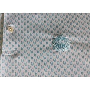 Peter Millar Summer Polo Golf Shirt Mens Comfort Performance Skull Turq M EC